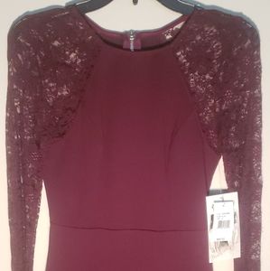 Maroon long sleeved dress by Honey & Rosie